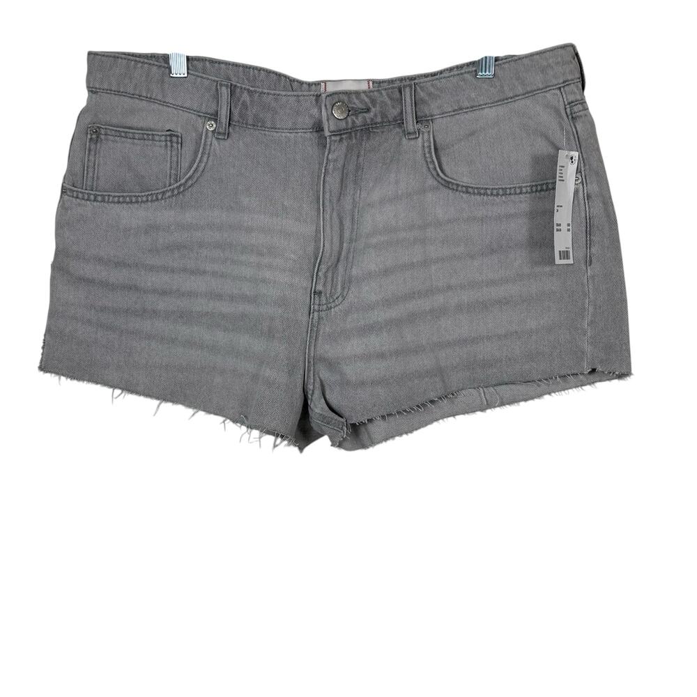 BDG Urban Outfitters Denim Shorts Size 34 High Rise Raw Hem Gray NWT